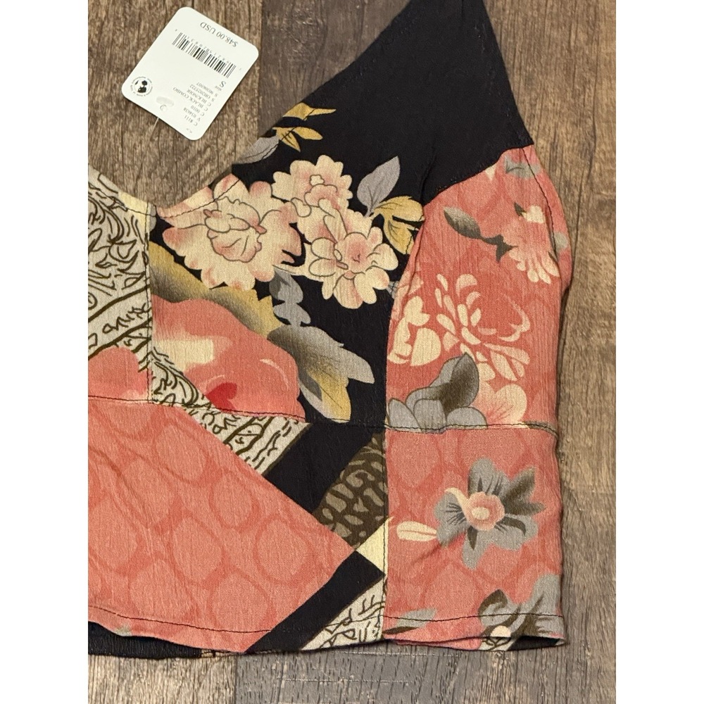 Free People Rae Halter Top Floral Stretch Boho Festival Women's Small New - Picture 5 of 13